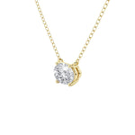 14K 2ct Natural Diamond Oval Cut Pendant Necklace