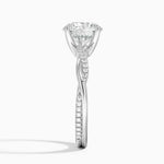 18K Solid Gold 2.50 CT Round Cut Infinity Shank Solitaire Natural Diamond Engagement Ring - Close Up