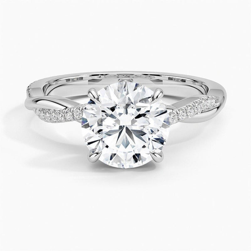 14K 2.5ct Natural Diamond Round Cut Solitaire Engagement Ring