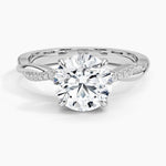 18K Solid Gold 2.50 CT Natural Diamond Round Cut Infinity Shank Engagement Ring