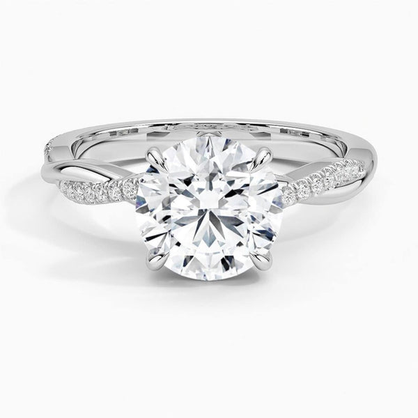 14K 2.5ct Lab Grown Diamond Round Cut Solitaire Engagement Ring