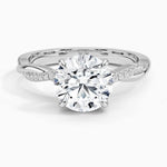 19k Solid Gold 2.50 CT Round Cut Infinity Shank Solitaire Natural Diamond Engagement Ring