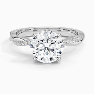 19k Solid Gold 2.50 CT Round Cut Infinity Shank Solitaire Natural Diamond Engagement Ring