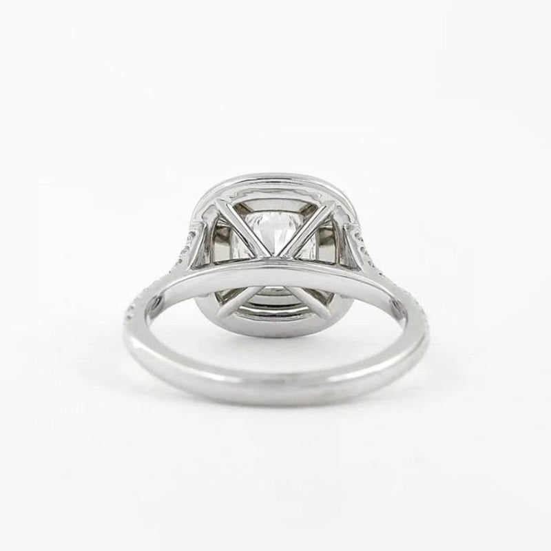 14K 3.5ct Natural Diamond Round Cut Side Stone Engagement Ring