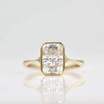 14K 3.5ct Lab Grown Diamond Radiant Cut Solitaire Engagement Ring