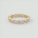 14K 1.7ct Natural Diamond Round Cut Bezel Eternity Band