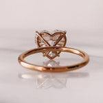 14K 3ct Natural Diamond Heart Cut Solitaire Engagement Ring