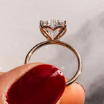 18K Solid Gold 3 CT Heart Cut Lab Grown Diamond Solitaire Engagement Ring - Close Up | Riyanika Jewels