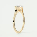 18K Solid Gold 1.50 CT Natural Diamond East West Marquise Cut Half Bezel Engagement Ring - Side View