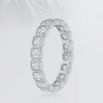 14K 1.5ct Natural Diamond Asscher Cut Bezel Eternity Band