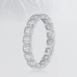 18K Solid Gold 1.50 CT Natural Diamond Asscher Cut Bezel Set Eternity Band - Side View