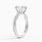 18K Solid Gold 2.50 CT Round Cut Infinity Shank Solitaire Lab Grown Diamond Engagement - Alternate Angle | Riyanika Jewels
