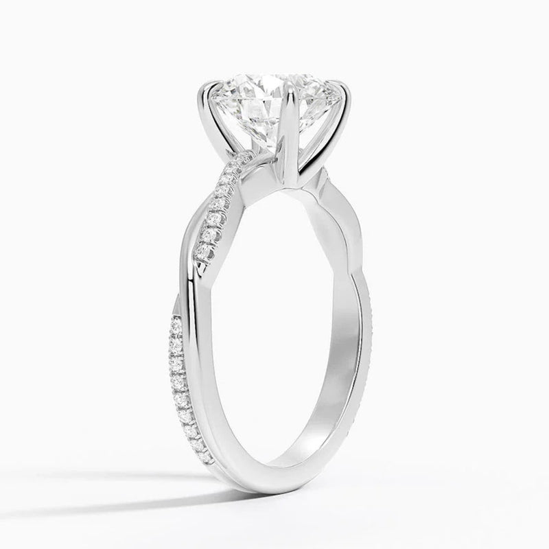 14K 2.5ct Natural Diamond Round Cut Solitaire Engagement Ring