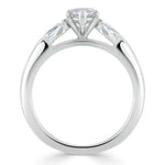 18K Solid Gold 1.26 CT Lab Grown Diamond Marquise Cut Three Stone Engagement Ring - Close Up
