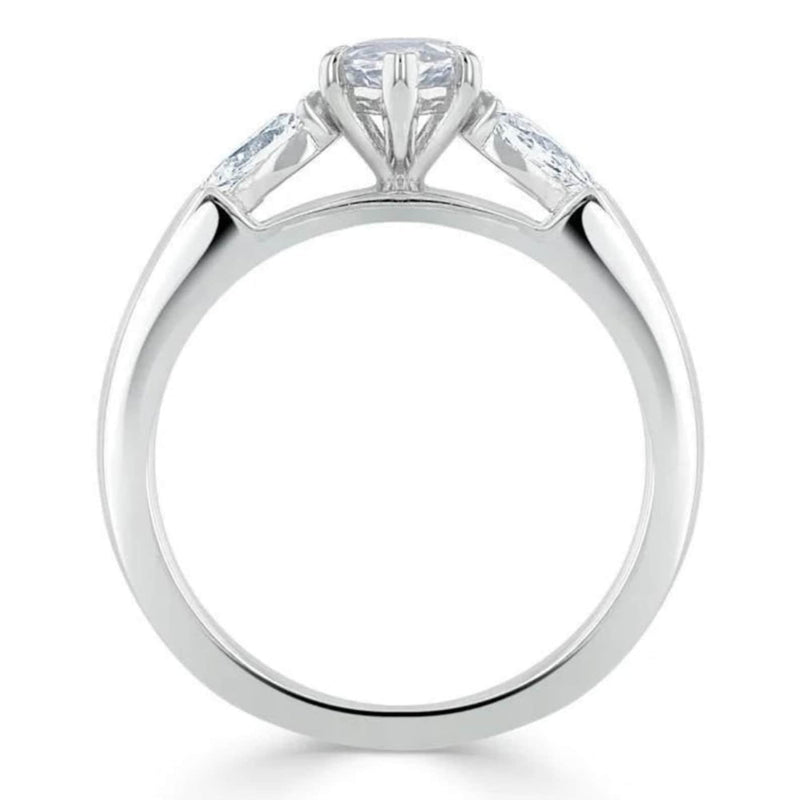 14K 1.26ct Lab Grown Diamond Marquise Cut Three Stone Engagement Ring