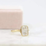 18K Solid Gold 3.50 CT Natural Diamond Radiant Cut Bezel Set Engagement Ring - View 6
