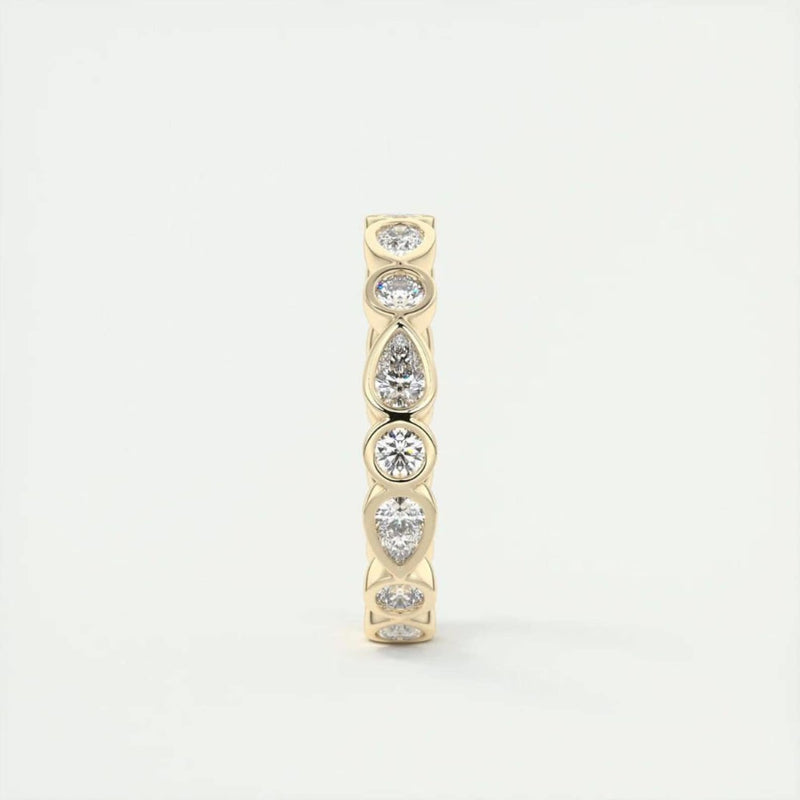 14K 1.7ct Lab Grown Diamond Round Cut Bezel Eternity Band