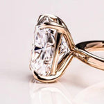 18K Solid Gold 3.00 CT Lab Grown Diamond Elongated Cushion Cut Solitaire Engagement Ring - Detail