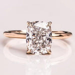 14K 3ct Lab Grown Diamond Cushion Cut Solitaire Engagement Ring