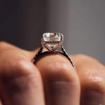 14K 2.5ct Lab Grown Diamond Emerald Cut Halo Engagement Ring