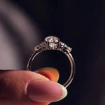 14K 2.5ct Lab Grown Diamond Oval Cut Cluster Engagement Ring