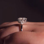 14K 2.5ct Lab Grown Diamond Oval Cut Cluster Engagement Ring