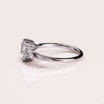 14K 2.5ct Lab Grown Diamond Oval Cut Cluster Engagement Ring