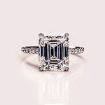14K 2.5ct Lab Grown Diamond Emerald Cut Halo Engagement Ring
