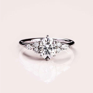 14K 2.5ct Natural Diamond Round Cut Side Stone Engagement Ring