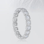 18K Solid Gold 1.50 CT Natural Diamond Asscher Cut Bezel Set Eternity Band - Detail