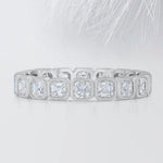 14K 1.5ct Natural Diamond Asscher Cut Bezel Eternity Band