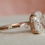 18k Solid Gold 4 CT Oval Cut Natural Diamond Engagement Ring - Alternate Angle | Riyanika Jewels