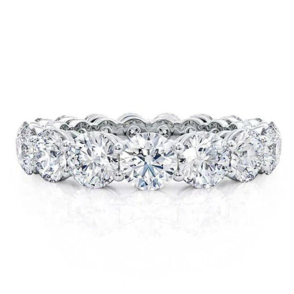 18K Solid Gold 0.85 CT Natural Diamond Round Cut Full Eternity Band