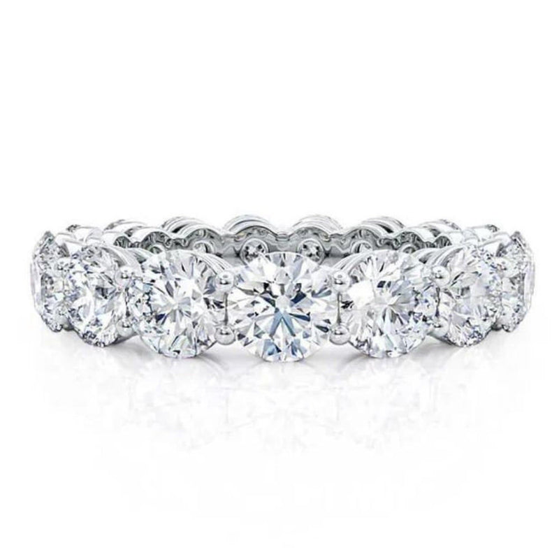18K Solid Gold 0.85 CT Natural Diamond Round Cut Full Eternity Band