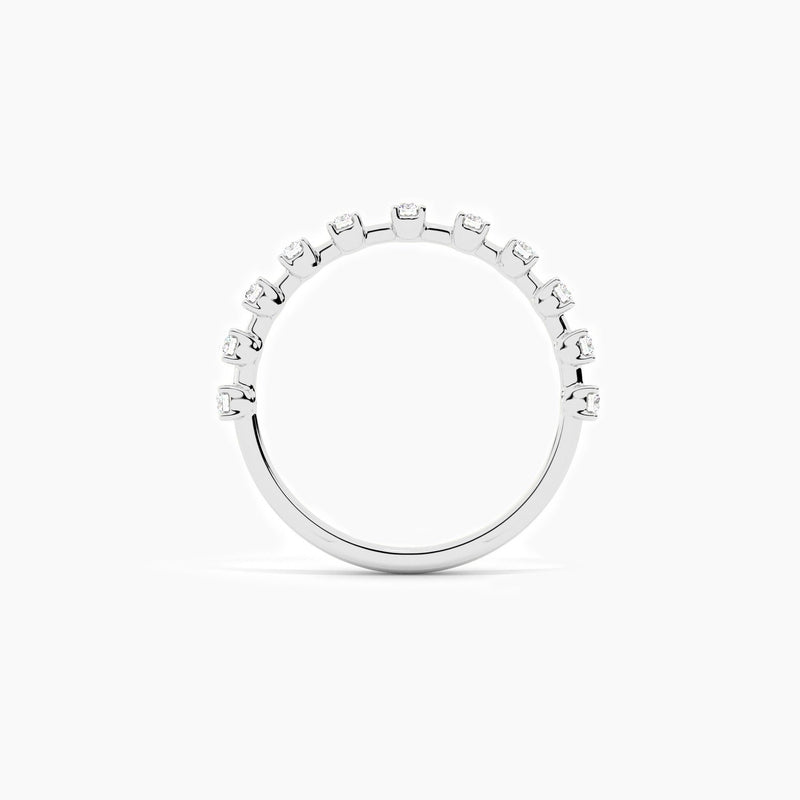 18k Solid Gold Round Natural Diamond Ring For Anniversary Gift - View 8 | Riyanika Jewels