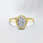 14K 2.5ct Natural Diamond Oval Cut Solitaire Engagement Ring