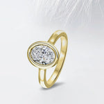 14K 2.5ct Natural Diamond Oval Cut Solitaire Engagement Ring