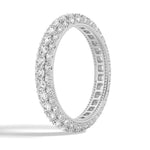 18K Solid Gold Micro Pave Natural Diamond Eternity Band - Close Up | Riyanika Jewels
