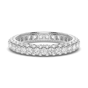 18K Solid Gold Micro Pave Natural Diamond Eternity Band