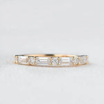 14K Natural Diamond Round Cut Half Eternity Band