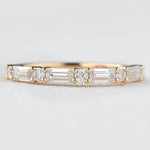 14K Lab Grown Diamond Round Cut Half Eternity Band