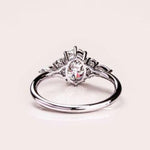 14K 2.5ct Lab Grown Diamond Oval Cut Cluster Engagement Ring