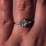 18K Solid Gold 2.32 CT Lab Grown Diamond Oval Cut Vintage Cluster Engagement Ring - View 8