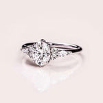 18K Solid Gold 2.32 CT Natural Diamond Oval Cut Vintage Cluster Engagement Ring - View 7