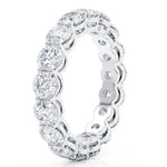 18K Solid Gold 0.85 CT Natural Diamond Round Cut Full Eternity Band - Alternate Angle