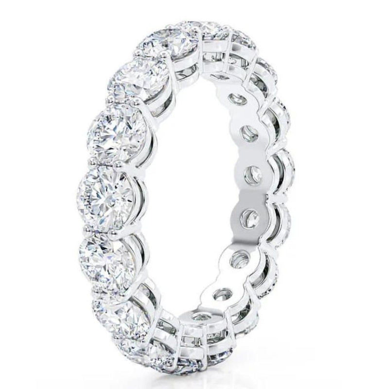 18K Solid Gold 0.85 CT Natural Diamond Round Cut Full Eternity Band - Alternate Angle