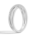 14K Natural Diamond Round Cut Twisted Half Eternity Band