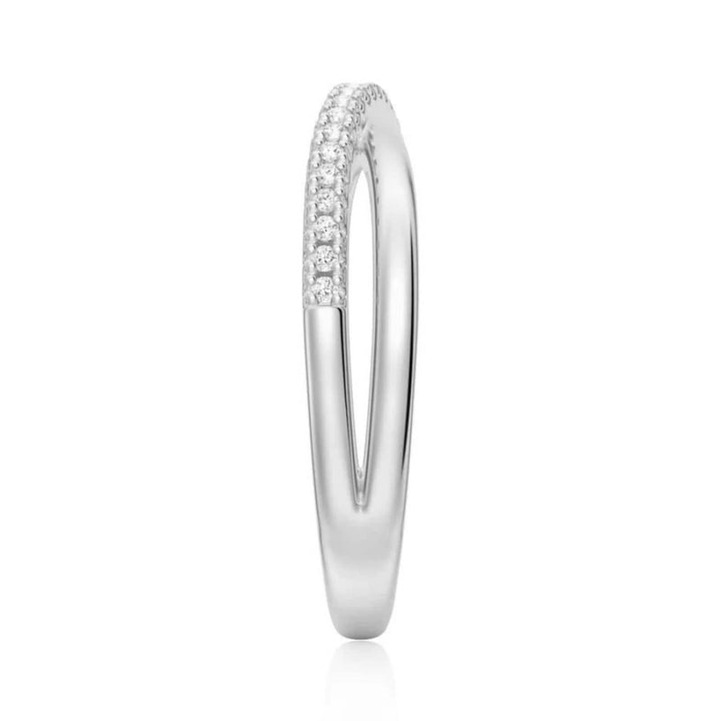 14K Lab Grown Diamond Round Cut Twisted Half Eternity Band