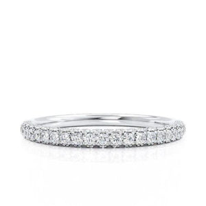 14K Natural Diamond Pave Wedding Band