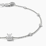 18K Solid Gold Lab Grown Emerald Cut Diamond Bracelet - Side View | Riyanika Jewels